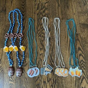Mardi Gras beads octoberfest theme beer steins pretzels bratwurst